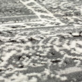 Tapis contemporain gris à motifs orientaux délavés - Texas - 60x110cm (2'x3'7") 4