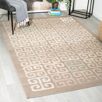 Tapis Carrelage Déco Contemporain Beige - Texas - 240x330cm 1