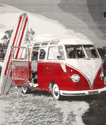 Tapis Gris Funky Red Camper Van Print - Texas - 60x110cm (2'x3'7") 2