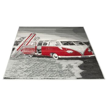 Tapis Gris Funky Red Camper Van Print - Texas - 80x150cm (2'8"x5') 3