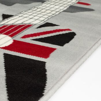 Tapis Gris Funky Union Jack Singer Print - Texas - 60x230cm 6