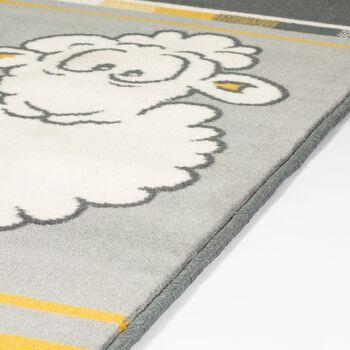 Tapis Imprimé Animaux Enfants Moutarde/Gris - Texas Animal Kingdom - 60 x 230cm 4