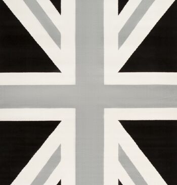 Tapis Imprimé Drapeau Funky Union Jack Noir/Blanc - Texas - 80x150cm 2