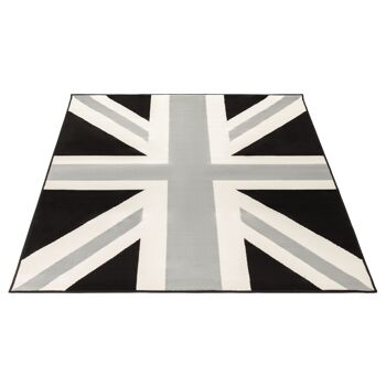 Tapis Imprimé Drapeau Funky Union Jack Noir/Blanc - Texas - 190x280cm 3