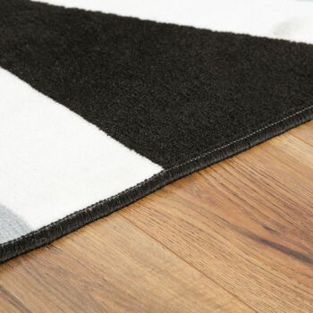 Tapis Imprimé Drapeau Funky Union Jack Noir/Blanc - Texas - 60x230cm 6