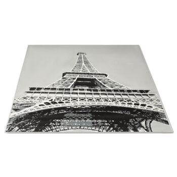 Tapis Gris Funky Tour Eiffel Imprimé - Texas - 120x170cm (4'x5'8") 2