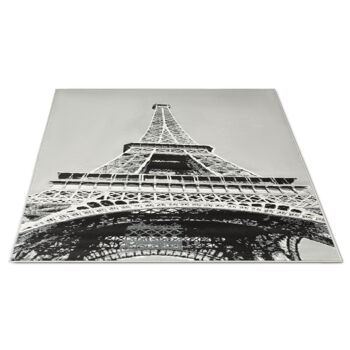 Tapis Gris Funky Imprimé Tour Eiffel - Texas - 240x330cm 2