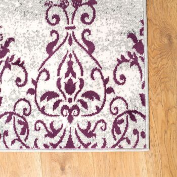 Tapis Design Violet Contemporain Délavé Motifs Traditionnels - Texas - 240x330cm 4