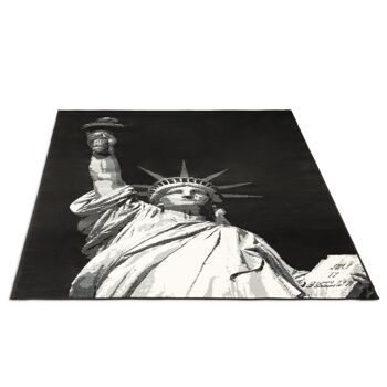 Tapis Noir Funky Imprimé Statue de la Liberté - Texas - 60x110cm 3