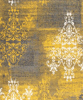 Tapis Design Motifs Traditionnels Délavés Contemporain Moutarde - Texas - 160x230cm 2