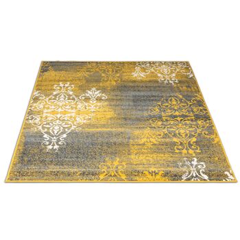 Tapis Design Motifs Traditionnels Délavés Contemporain Moutarde - Texas - 160x230cm 3