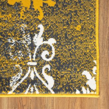 Tapis Design Motifs Traditionnels Délavés Contemporain Moutarde - Texas - 160x230cm 9