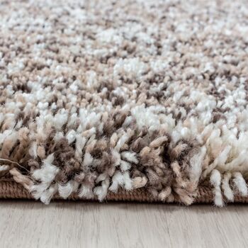 Tapis Shaggy Mixte Taupe/Beige - Enjoy - 140x200cm 4