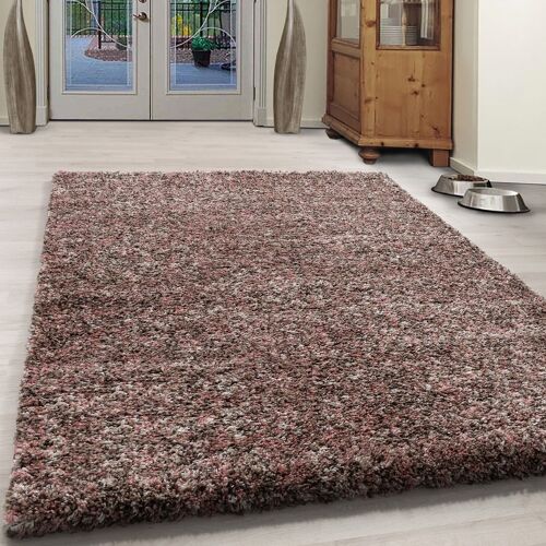 Pink/Brown Mixed Shaggy Rug - Enjoy - 200x290cm