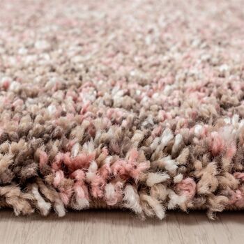 Tapis Shaggy Mixte Rose/Marron - Enjoy - 200x290cm 4