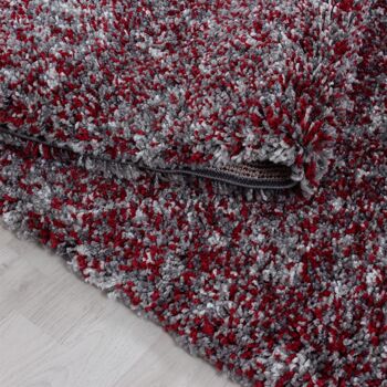 Tapis Shaggy Mixte Gris/Rouge - Enjoy - 160x230cm 3