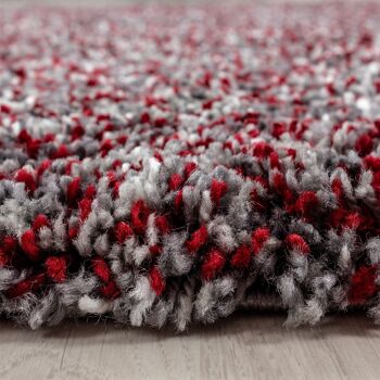 Tapis Shaggy Mixte Gris/Rouge - Enjoy - 160x230cm 4