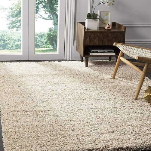 Beige Plain Shaggy Rug - California - 60x230cm (2'x7'8")