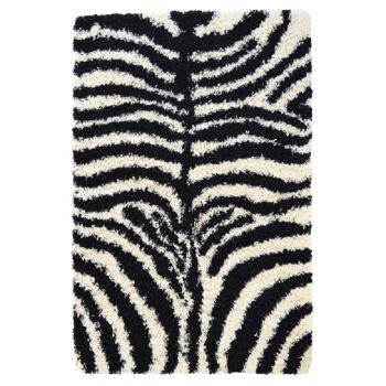 Tapis Shaggy Zebra Noir et Blanc - Californie - 60x110cm (2'x3'7") 2