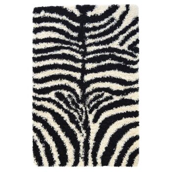 Tapis Shaggy Zebra Noir et Blanc - Californie - 60x230cm (2'x7'8") 2