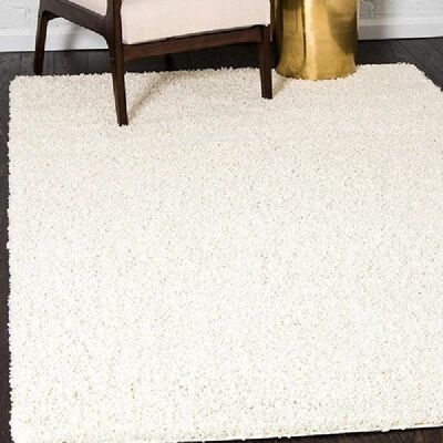 Cream Plain Shaggy Rug - California - 60x110cm (2'x3'7")