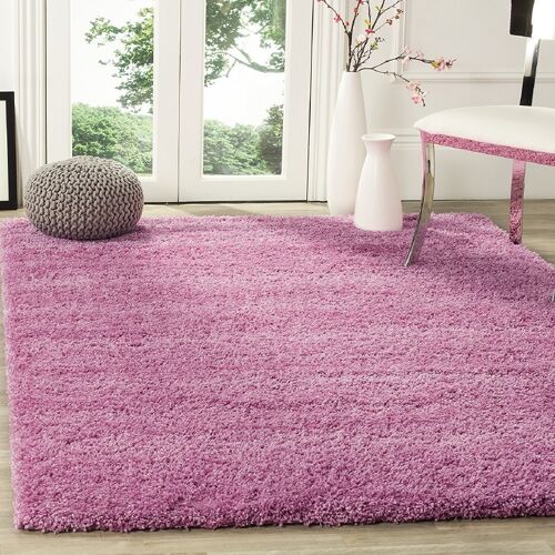 Pink Plain Shaggy Rug - California - 160x230cm (5'4"x7'8")