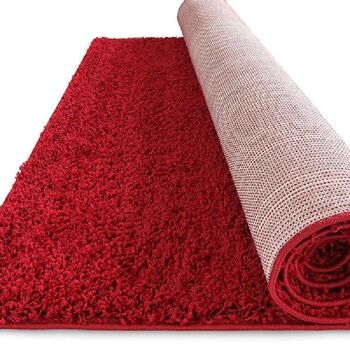 Tapis Shaggy Uni Rouge - Californie - 60x110cm (2'x3'7") 6