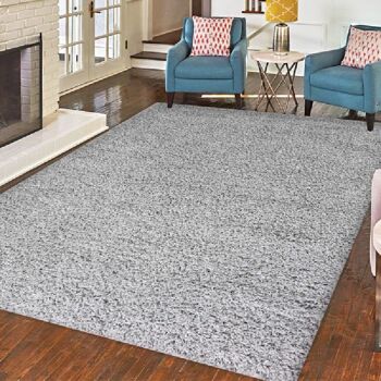 Tapis Shaggy Uni Argenté - California - 300x400cm (9'9"x13'2") 3