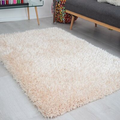 Beige Solid Shaggy Rug - New York - 60x110cm (2'x3'7")