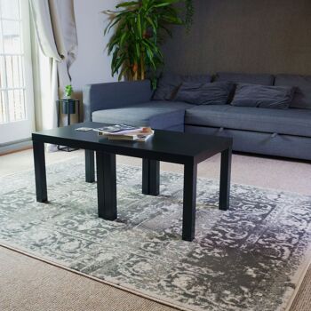 Tapis Floral Délavé Traditionnel Gris - Texas - 60x110cm (2'x3'7") 2