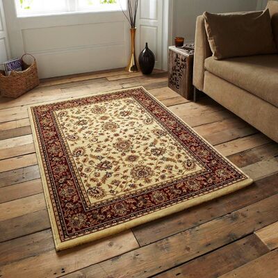 Cream/Red Heritage Rug - Virginia - 60x110cm (2'x3'7")