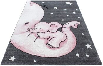 Tapis Bébé Éléphant Rose et Étoiles - Enfant - 160x230cm 6