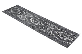 Tapis d'escalier / tapis de cuisine gris médaillon traditionnel - Texas (tailles personnalisées disponibles) - 60x720CM (2'X24') 3