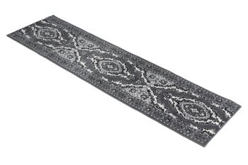 Tapis d'escalier / tapis de cuisine gris médaillon traditionnel - Texas (tailles personnalisées disponibles) - 60x810CM (2'X27') 3