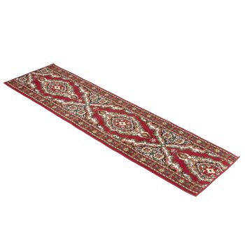 Tapis d'escalier / tapis de cuisine médaillon traditionnel rouge et crème - Texas (tailles personnalisées disponibles) - 60 cm x longueur - pi (personnalisé) 3
