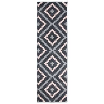 Tapis d'escalier / tapis de cuisine en carreaux géométriques roses et gris - Texas (tailles personnalisées disponibles) - 60x540CM (2'X18') 2