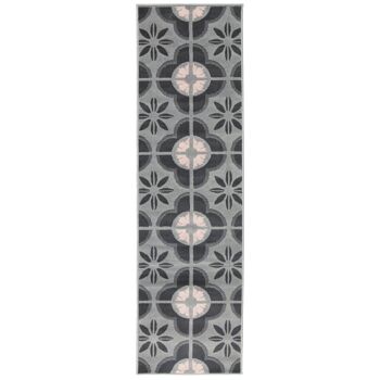 Tapis d'escalier / tapis de cuisine en carreaux floraux roses et gris - Texas (tailles personnalisées disponibles) - 60x150CM (2'X5') 2