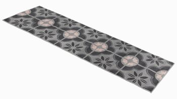 Tapis d'escalier / tapis de cuisine en carreaux floraux roses et gris - Texas (tailles personnalisées disponibles) - 60x150CM (2'X5') 3