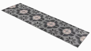 Tapis d'escalier / tapis de cuisine en carreaux floraux roses et gris - Texas (tailles personnalisées disponibles) - 60x450CM (2'X15') 3