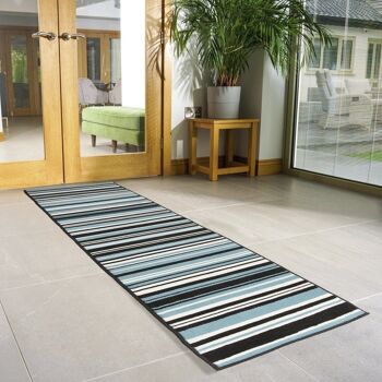 Tapis d'escalier / tapis de cuisine Teal Lines - Texas (tailles personnalisées disponibles) - 60x150CM (2'X5') 1