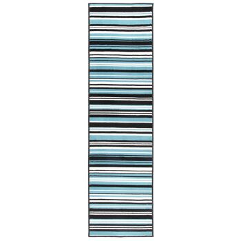 Tapis d'escalier / tapis de cuisine Teal Lines - Texas (tailles personnalisées disponibles) - 60x150CM (2'X5') 2