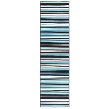 Tapis d'escalier / tapis de cuisine Teal Lines - Texas (tailles personnalisées disponibles) - 60x180CM (2'X6') 2