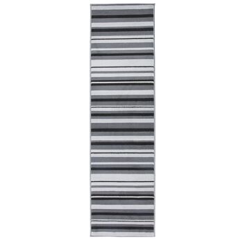 Tapis d'escalier / tapis de cuisine Gray Lines - Texas (tailles personnalisées disponibles) - 60x360CM (2'X12') 2