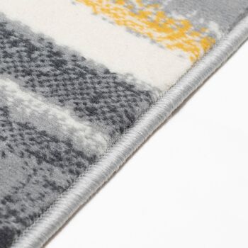 Tapis d'escalier / tapis de cuisine aux lignes abstraites jaunes, grises et blanches - Texas (tailles personnalisées disponibles) - 60x300CM (2'X10') 5