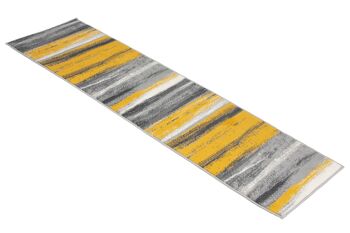Tapis d'escalier / tapis de cuisine de lignes abstraites jaunes, grises et blanches - Texas (tailles personnalisées disponibles) - 60x720CM (2'X24') 4