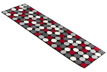 Tapis d'escalier / tapis de cuisine à pois rouges et gris - Texas (tailles personnalisées disponibles) - 60 cm x longueur - pi (personnalisé) 4