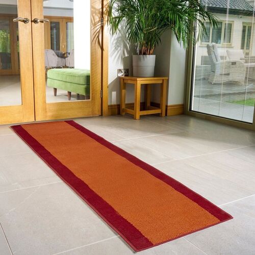 Terracotta Border Stair Runner / Kitchen Mat - Texas (Custom Sizes) - 60x120CM (2'X4')