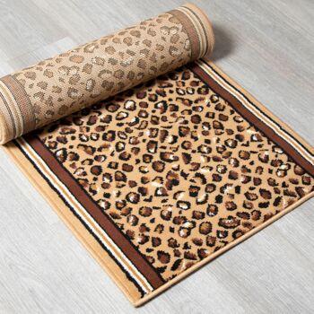 Tapis d'escalier / tapis de cuisine imprimé léopard - Texas (tailles personnalisées disponibles) - 60x150CM (2'X5') 3