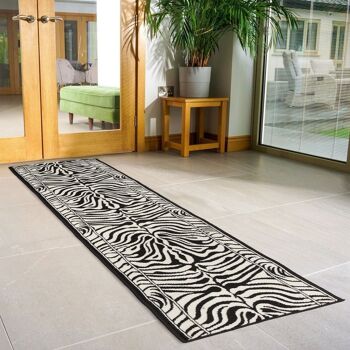 Tapis d'escalier / tapis de cuisine imprimé zèbre - Texas (tailles personnalisées disponibles) - 60x720CM (2'X24') 1