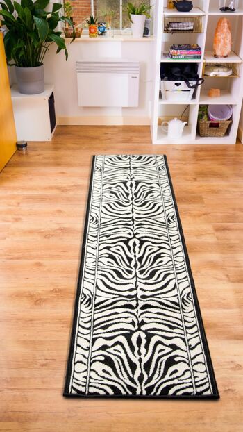 Tapis d'escalier / tapis de cuisine imprimé zèbre - Texas (tailles personnalisées disponibles) - 60x720CM (2'X24') 3